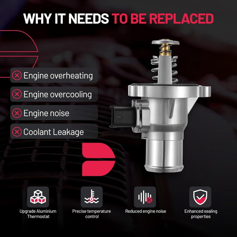 BDFHYK 96984104 Upgrade Aluminium Coolant Thermostat Housing Assembly Compatible with Chevy Aveo Aveo5 Cruze Limited Sonic Trax,Compatible with Pontiac G3 Wave,Compatible with Suzuki Swift+ 1.6L 1.8L - Image 4